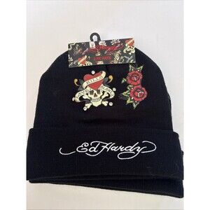 Y2K Woman’s Beanie Ed Hardy - Love Kills Slowly - 2pack - NEW With Rhinestones